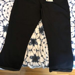 Cropped black stretch pants